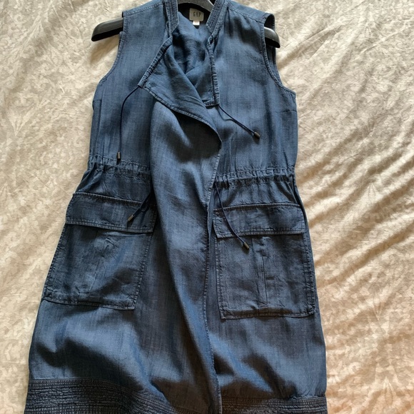 Gap lyocell sleeveless long vest - Picture 1 of 13